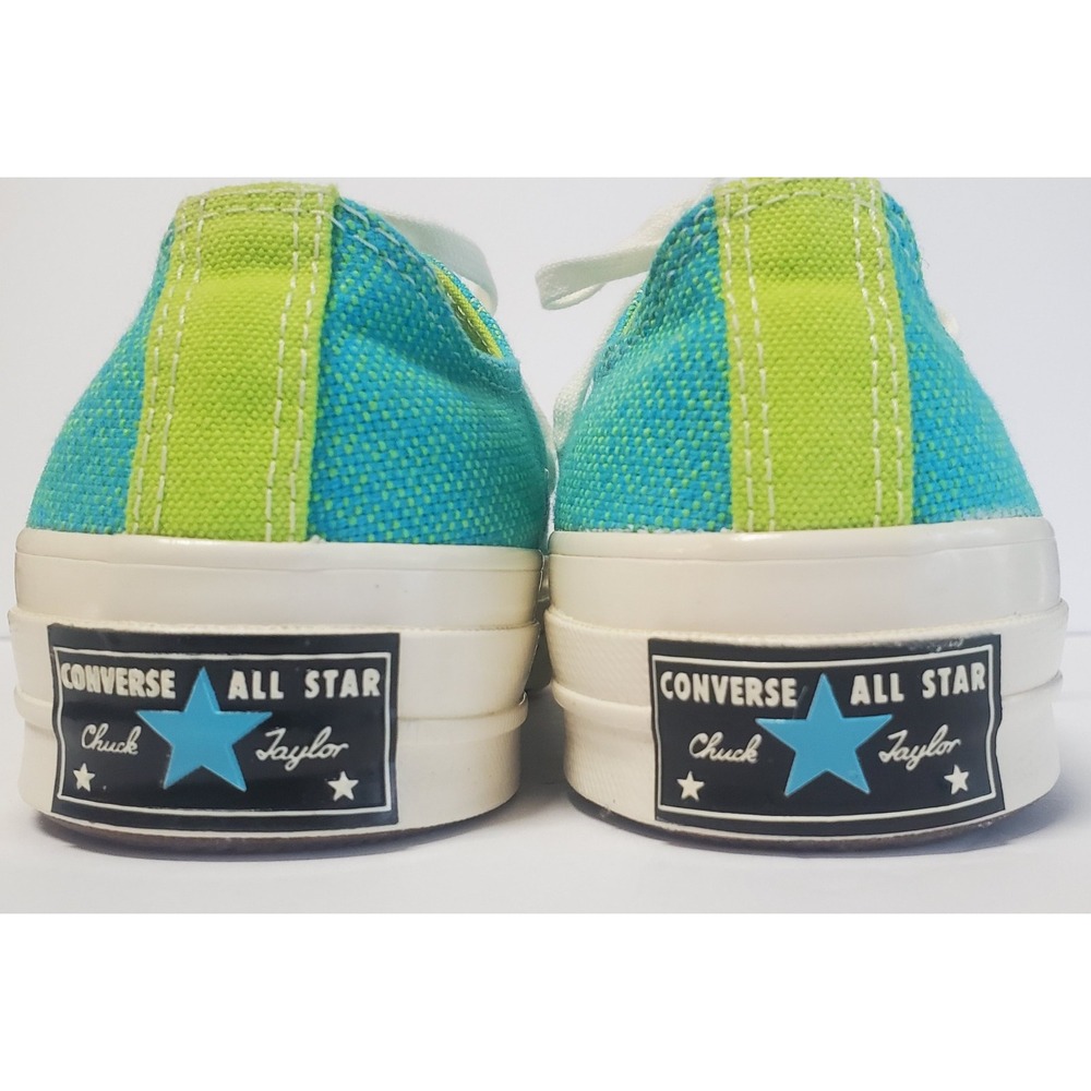Converse Chuck Taylor Sneakers 7 Neon Nights NWOT Turquoise/Lime Low Shaft 2021 - Picture 10 of 16
